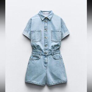 Zara Women’s Denim Jumpsuit Shorts BNWT